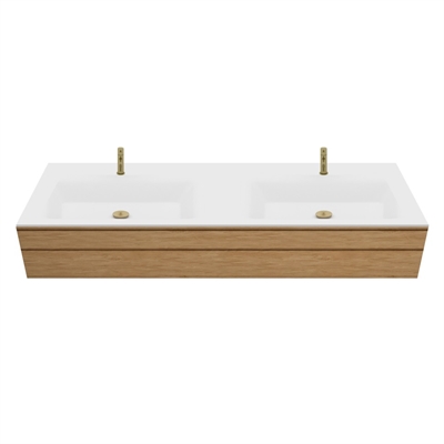 Corian-Badplatte nach Maß mit integriertem Type-7-Becken fürs Badezimmer, Glacier White