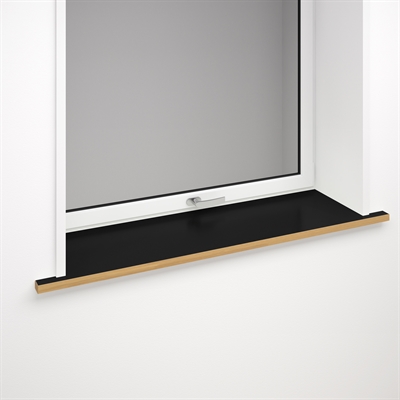 Fensterbank mit Cohera Matt Deep Black und optionaler Vorderkante