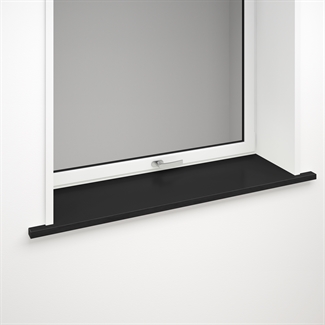 Schwarze Fensterbank aus Laminat mit optionaler Vorderkante 3190