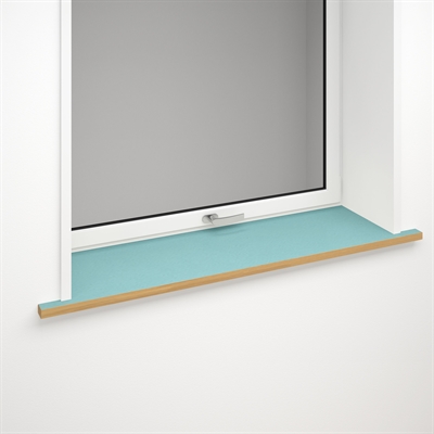 Fensterbank aus türkisfarbenem Linoleum mit optionaler Vorderkante | Aquavert 4180